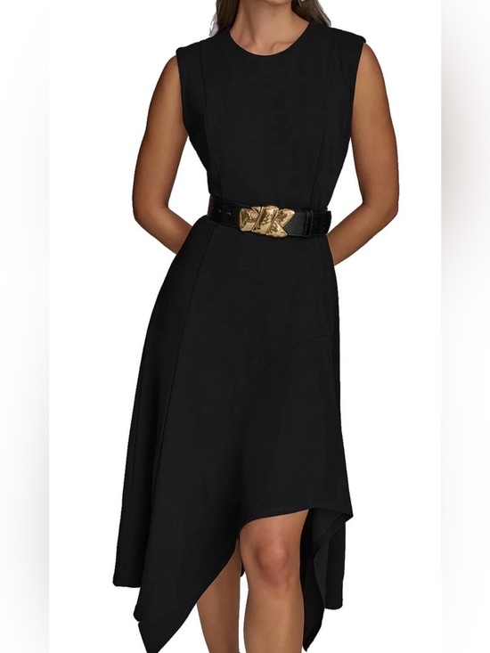 Donna Karan Dresses & Skirts - NEW Womens Donna Karan NY Sleeveless Crepe Belted A-Line Dress Black $179